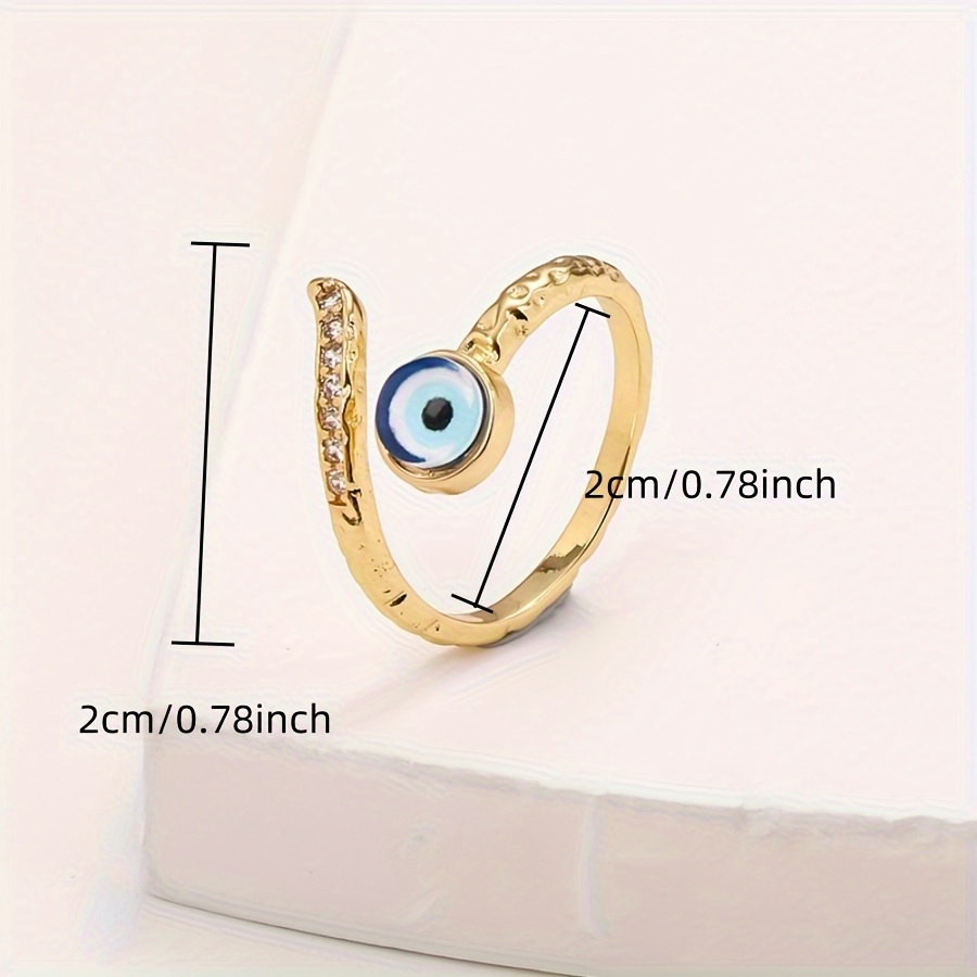 Y2K Punk Adjustable Ring with Zirconia Eye Decoration